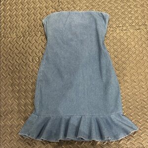 Susana Monaco denim ruffle mini dress